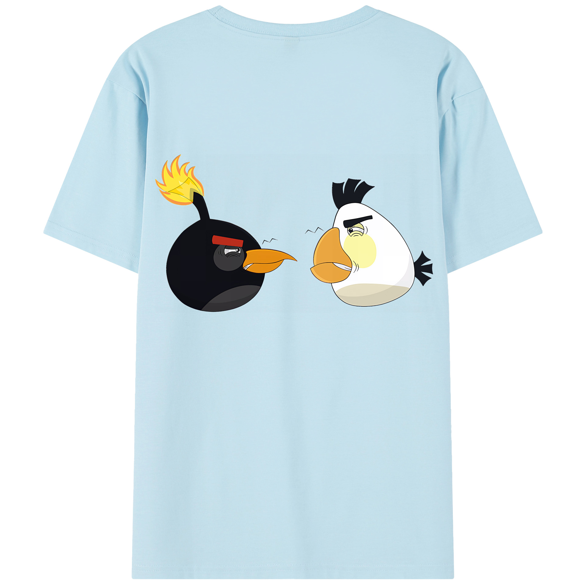 （画像用） Angry Birds アングリーバード 綿100％半袖Tシャツ（背面プリント）